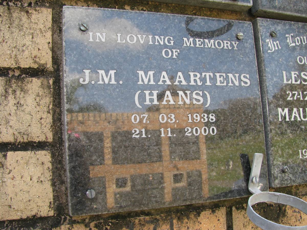 MAARTENS J.M. 1938-2000