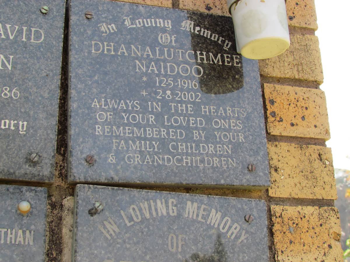 NAIDOO Dhana Lutchmee 1916-2002