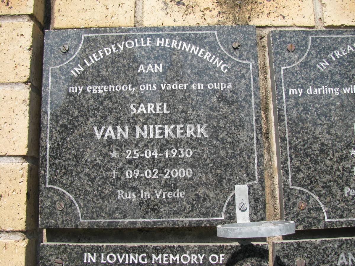 NIEKERK Sarel, van 1930-2000