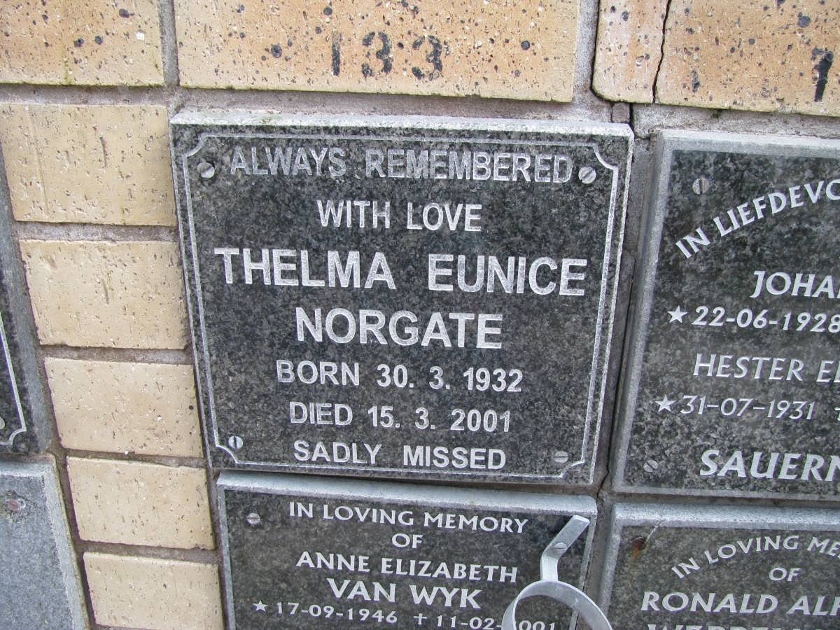 NORGATE Thelma Eunice 1932-2001