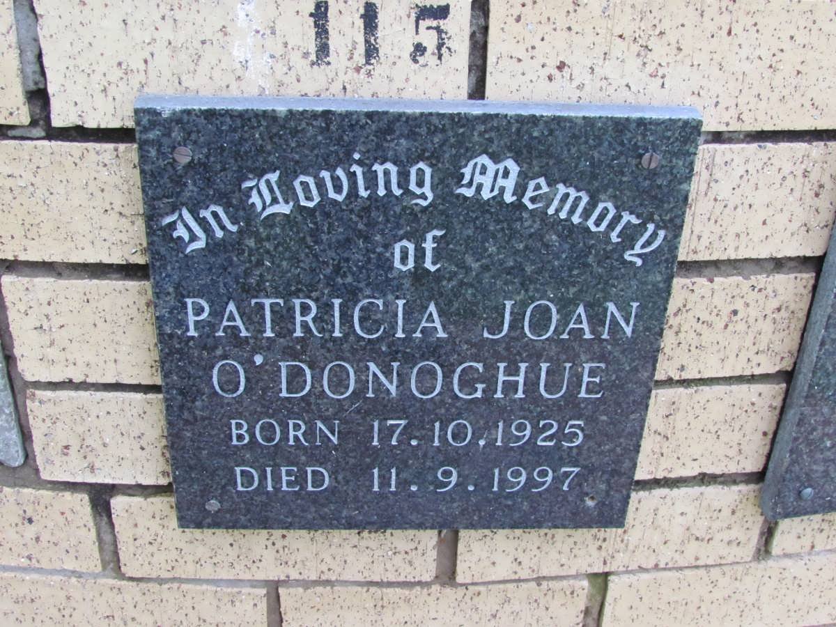 O'DONOGHUE Patricia Joan 1925-1997