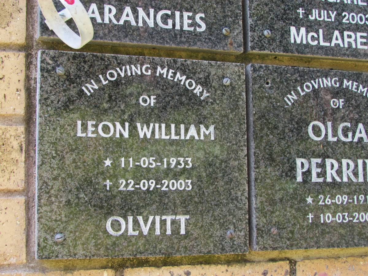 OLVITT Leon William 1933-2003