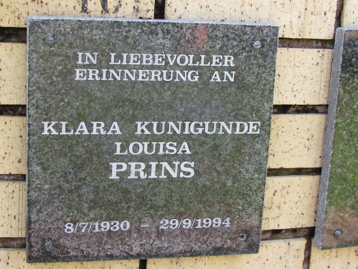 PRINS Klara Kunigunde Louisa 1930-1994