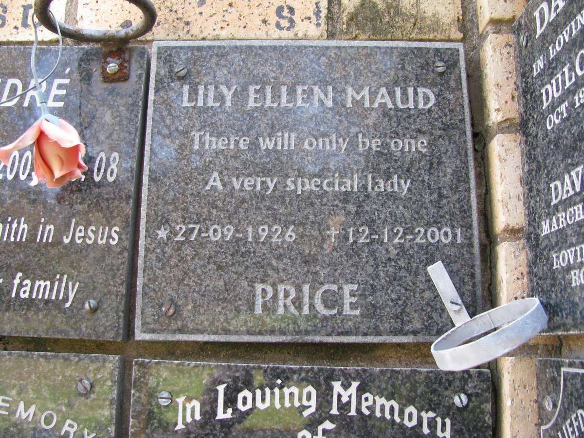 PRICE Lily Ellen 1926-2001