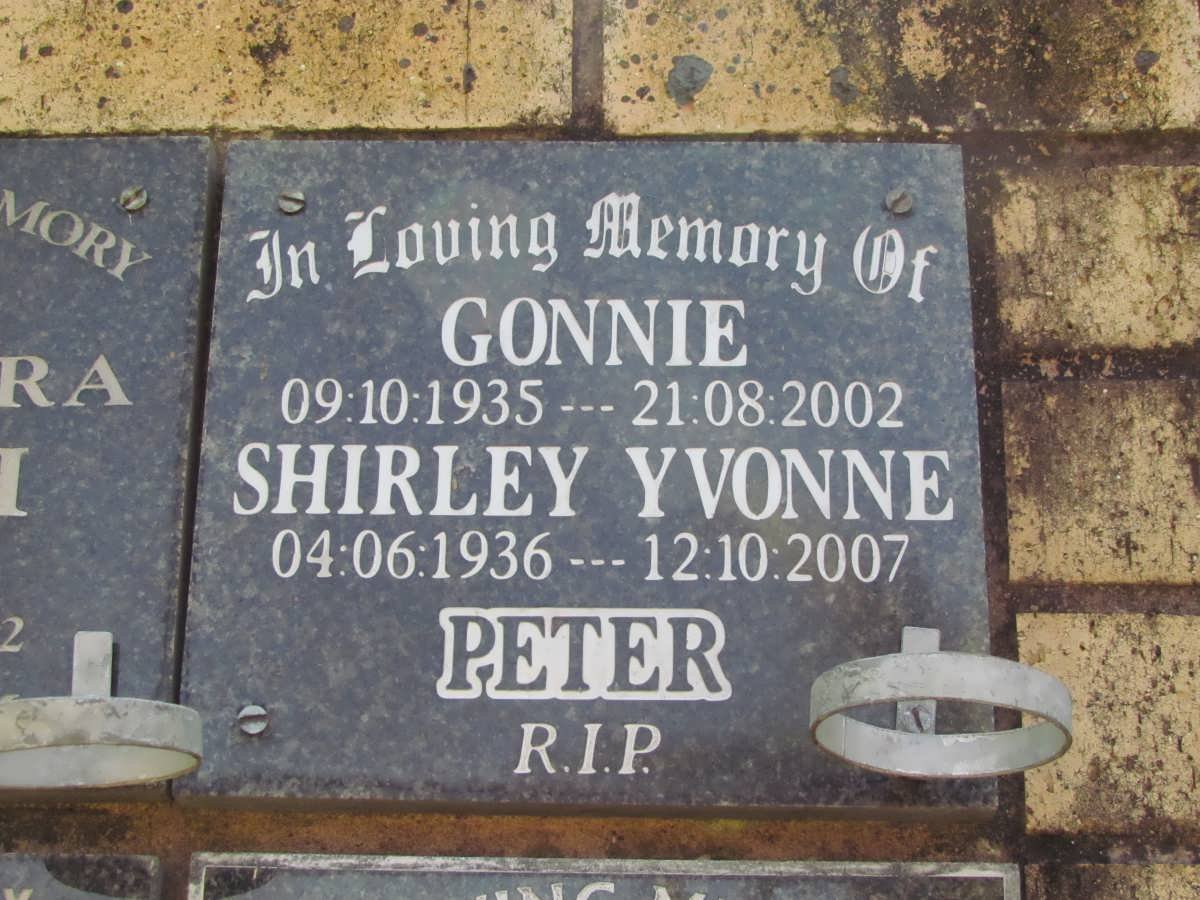 PETER Connie 1935-2002 &amp; Shirley Yvonne 1936-2007