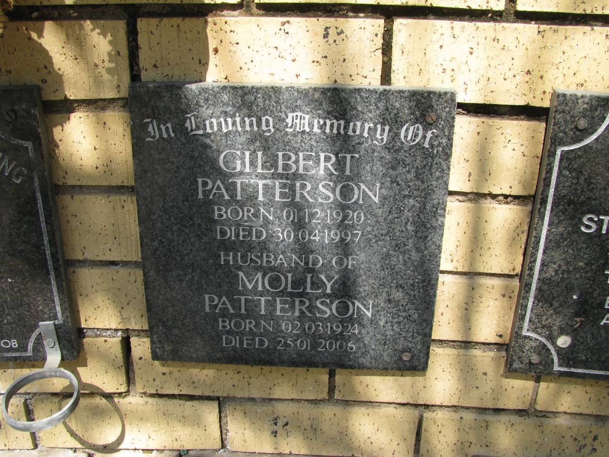 PATTERSON Gilbert 1920-1997 &amp; Molly 1924-2006