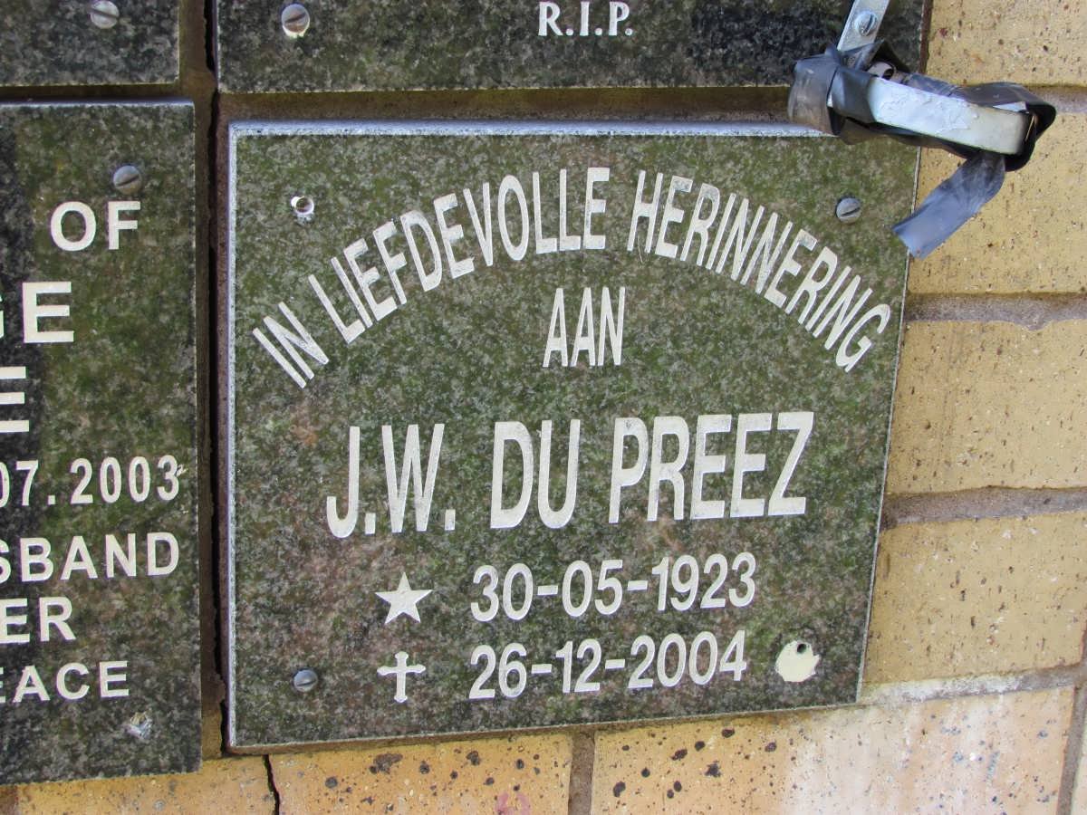 PREEZ J.W., du 1923-2004