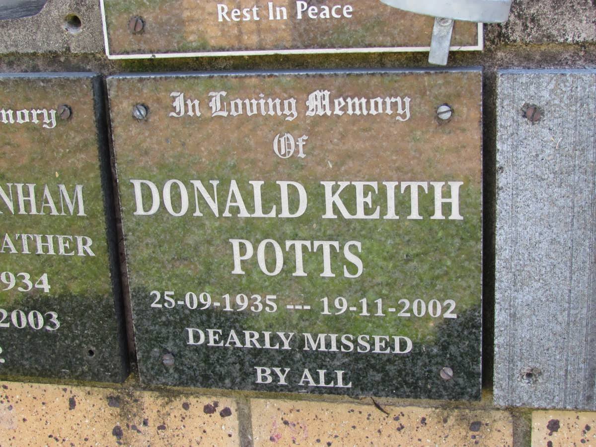 POTTS Donald Keith 1935-2002