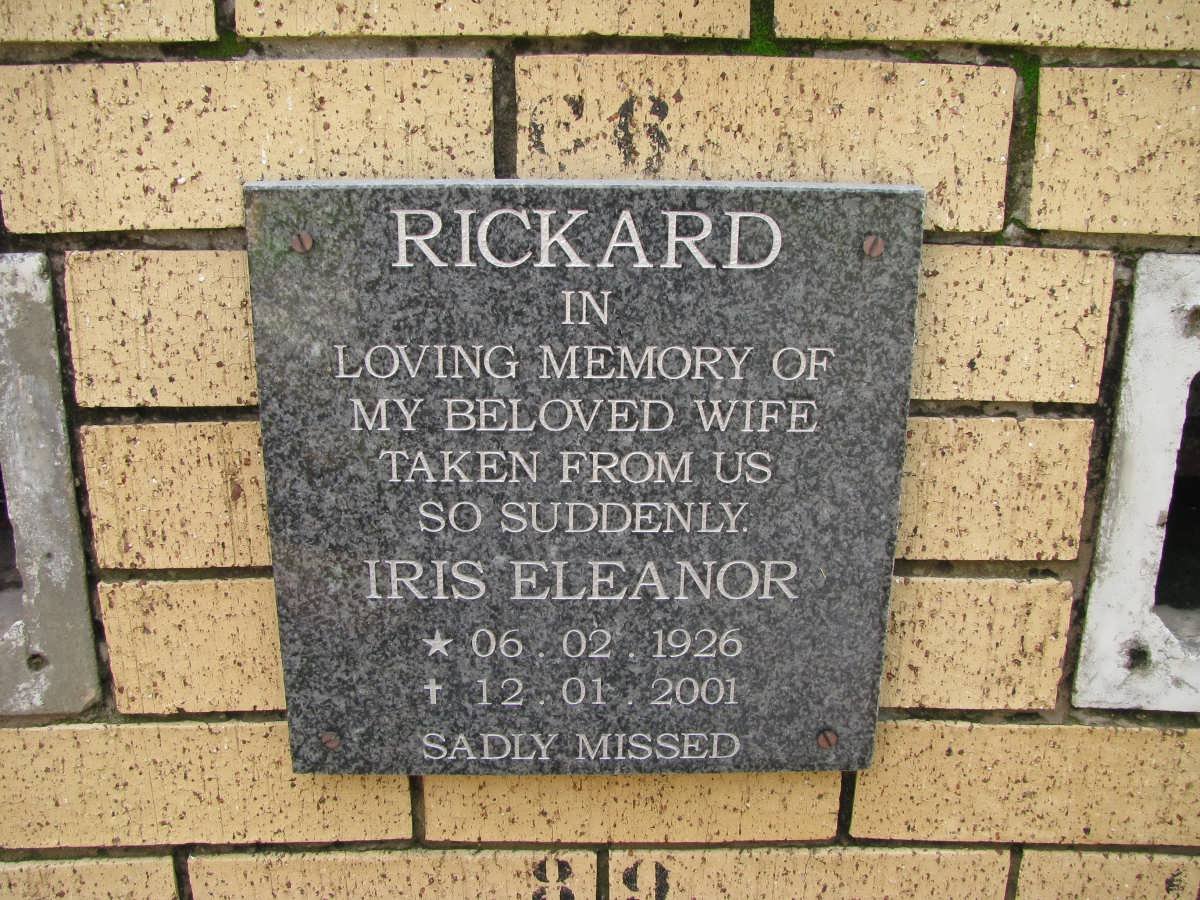 RICKARD Iris Eleanor 1926-2001
