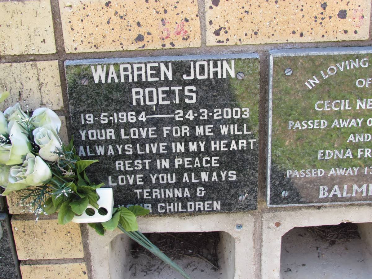 ROETS Warren John 1964-2003