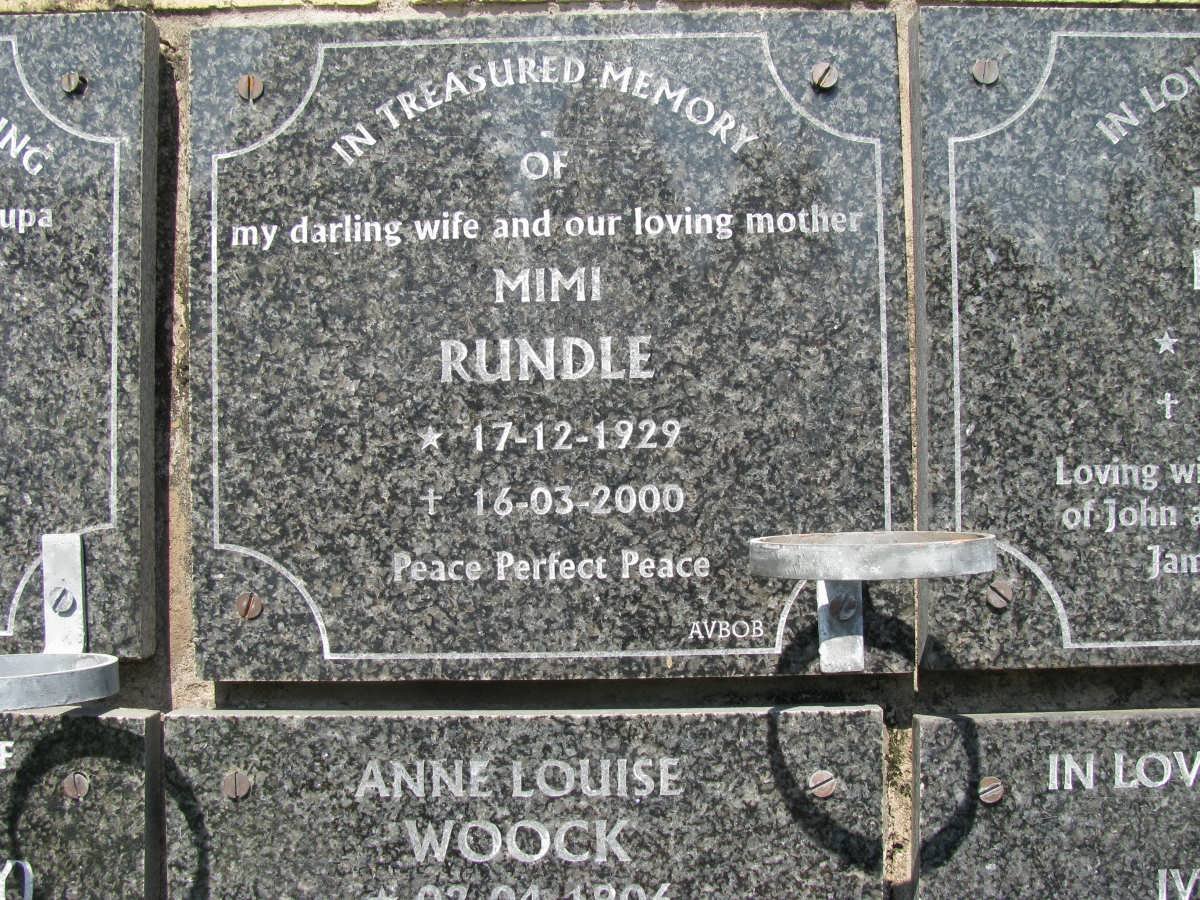 RUNDLE Mimi 1929-2000