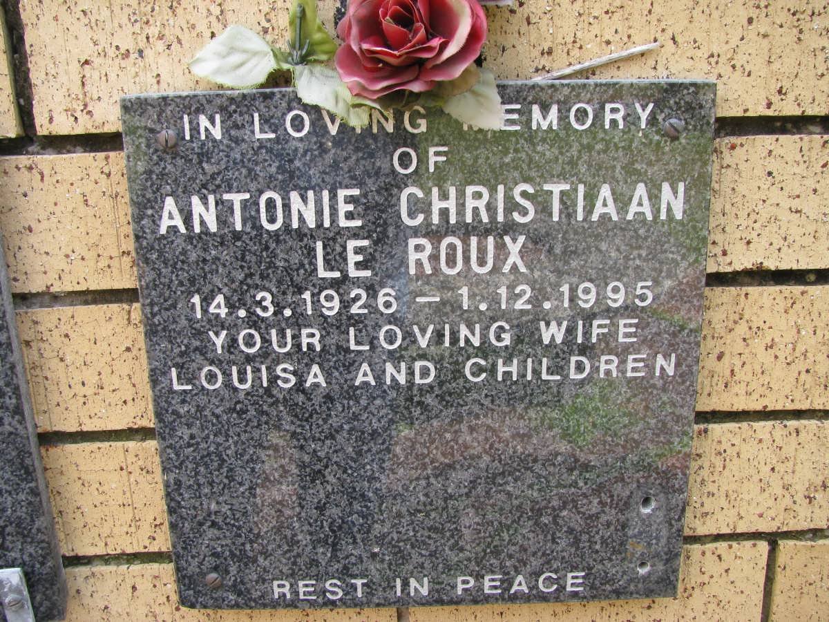 ROUX Antonie Christiaan , le1926-1995