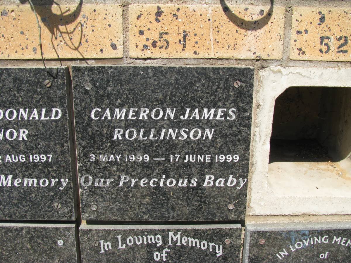 ROLLINSON Cameron James 1999-1999