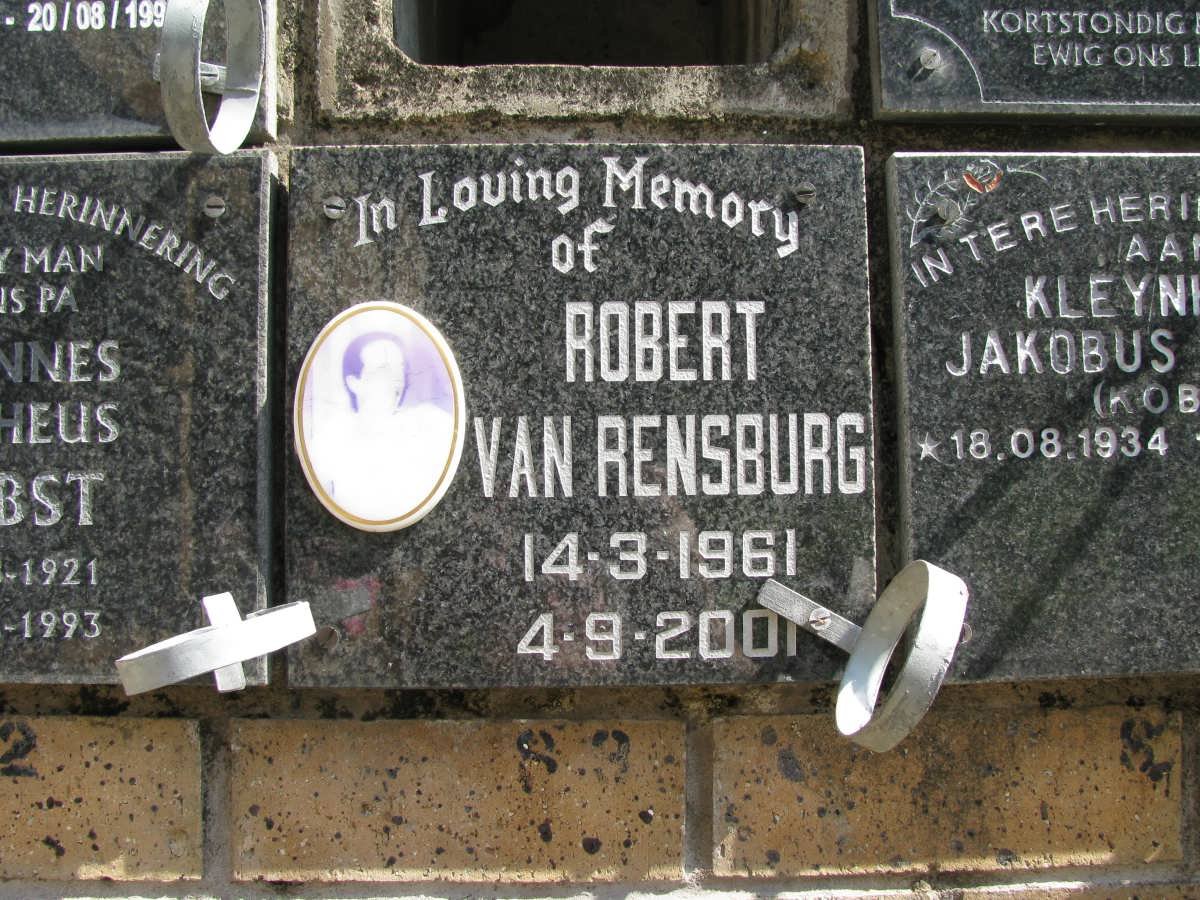 RENSBURG Robert, van 1961-2001