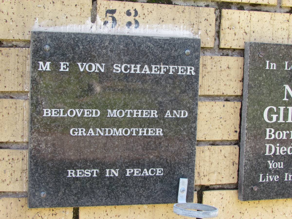 SCHAEFFER M.E., von 