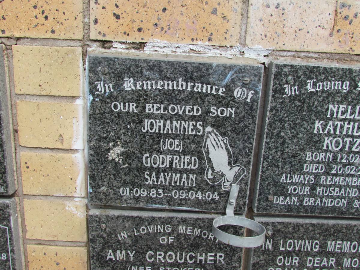 SAAYMAN Johannes Godfried 1983-2004