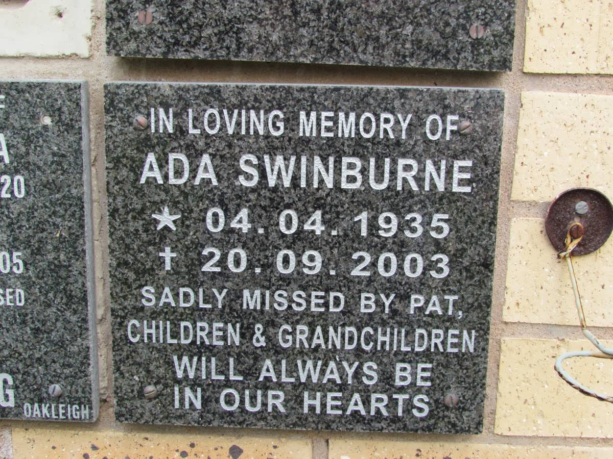 SWINBURNE Ada 1935-2003