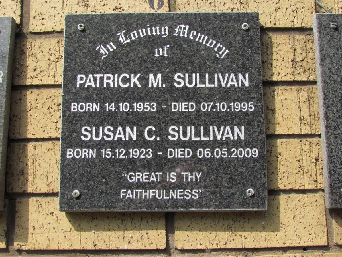SULLIVAN Susan C. 1923-2009 :: SULLIVAN Patrick M. 1953-1995