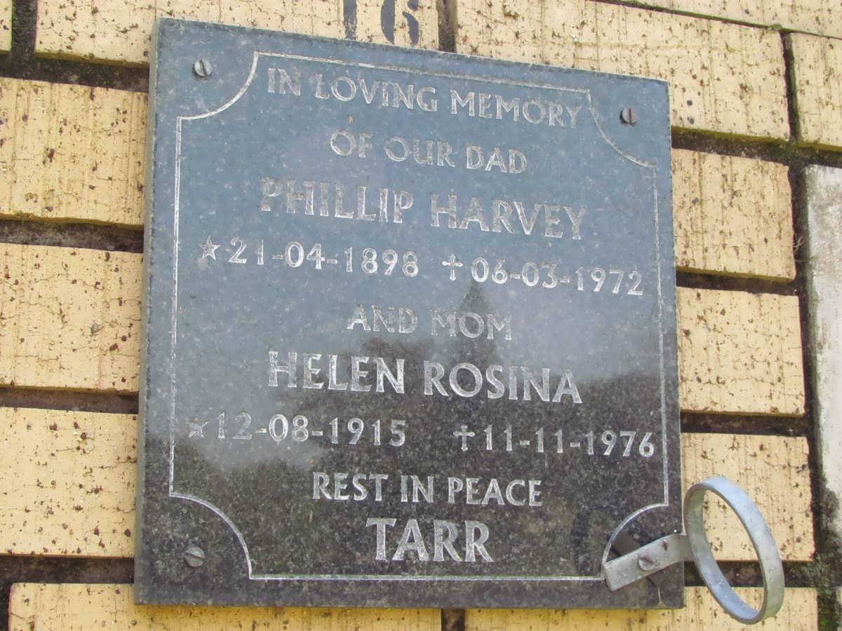 TARR Phillip Harvey 1898-1972 &amp; Helen Rosina 1915-1976