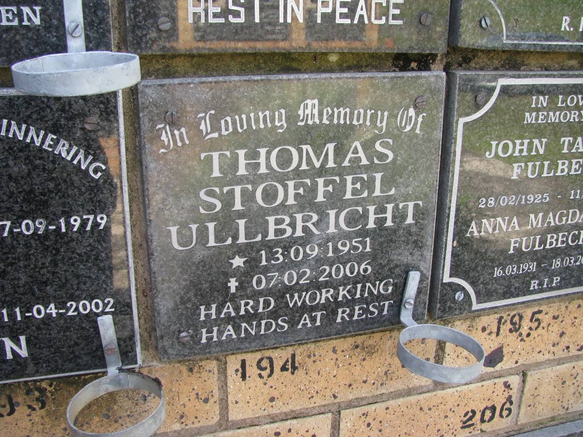 ULLBRICHT Thomas Stoffel 1951-2006