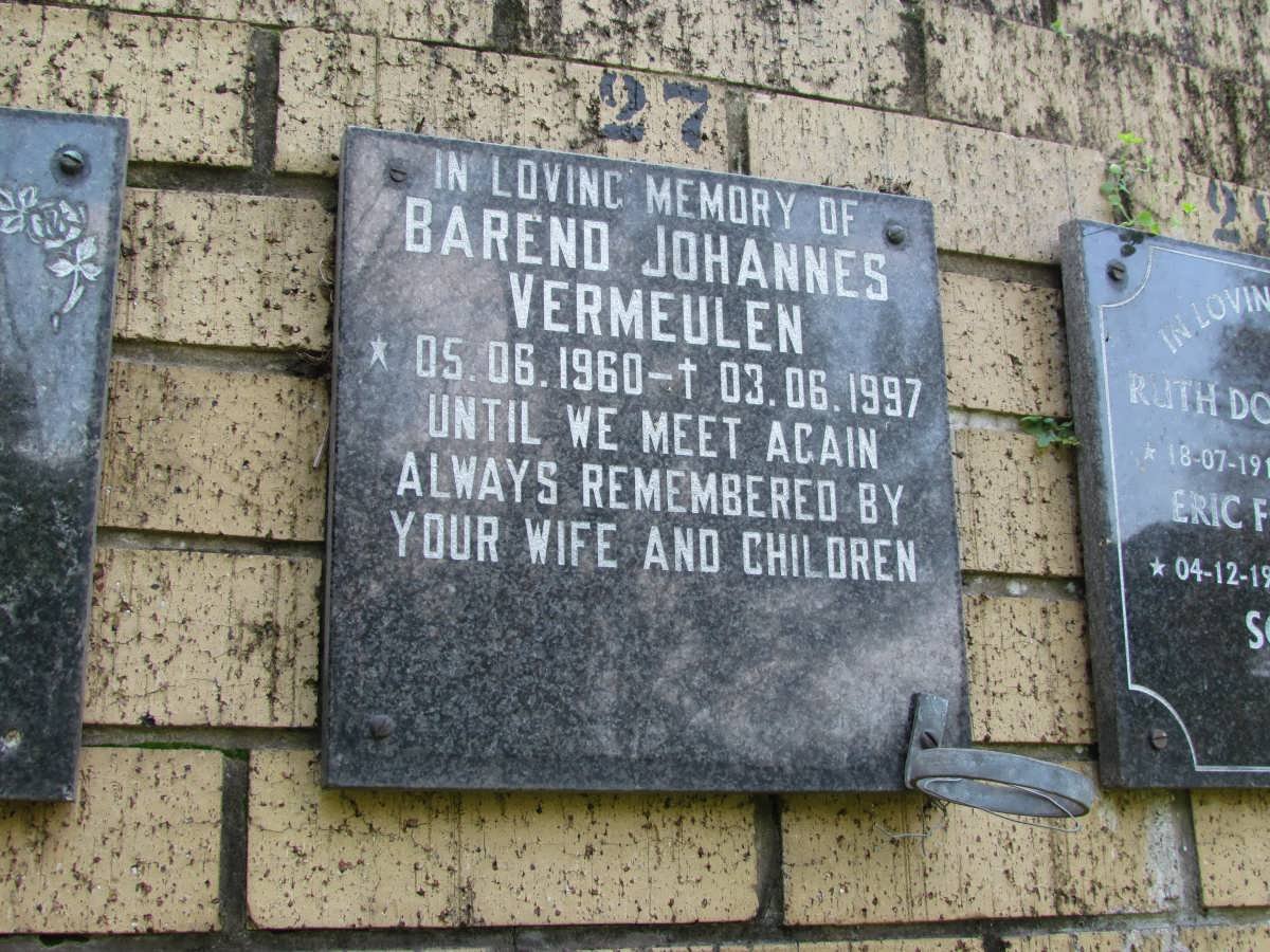 VERMEULEN Barend Johannes 1960-1997