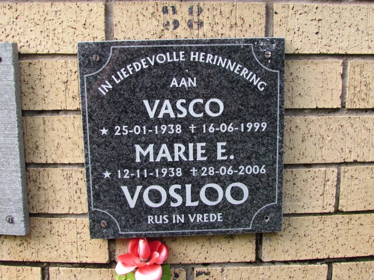 VOSLOO Vasco 1938-1999 &amp; Marie E. 1938-2006