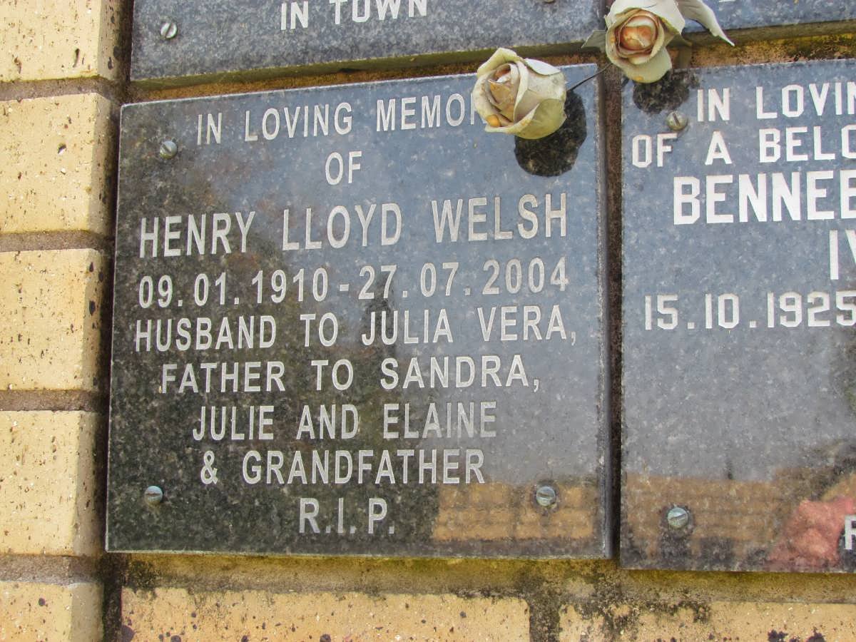 WELSH Henry Lloyd 1910-2004