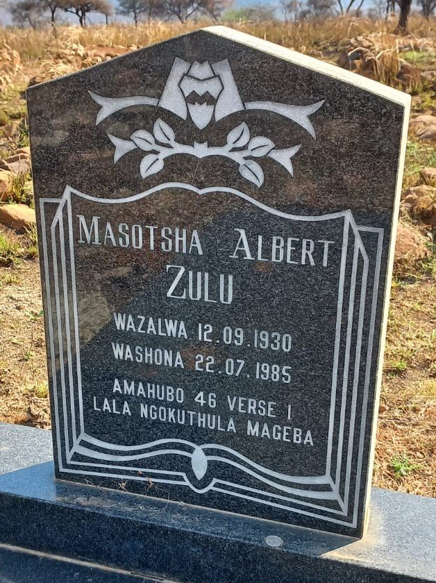 ZULU Masotsha Albert 1930-1985