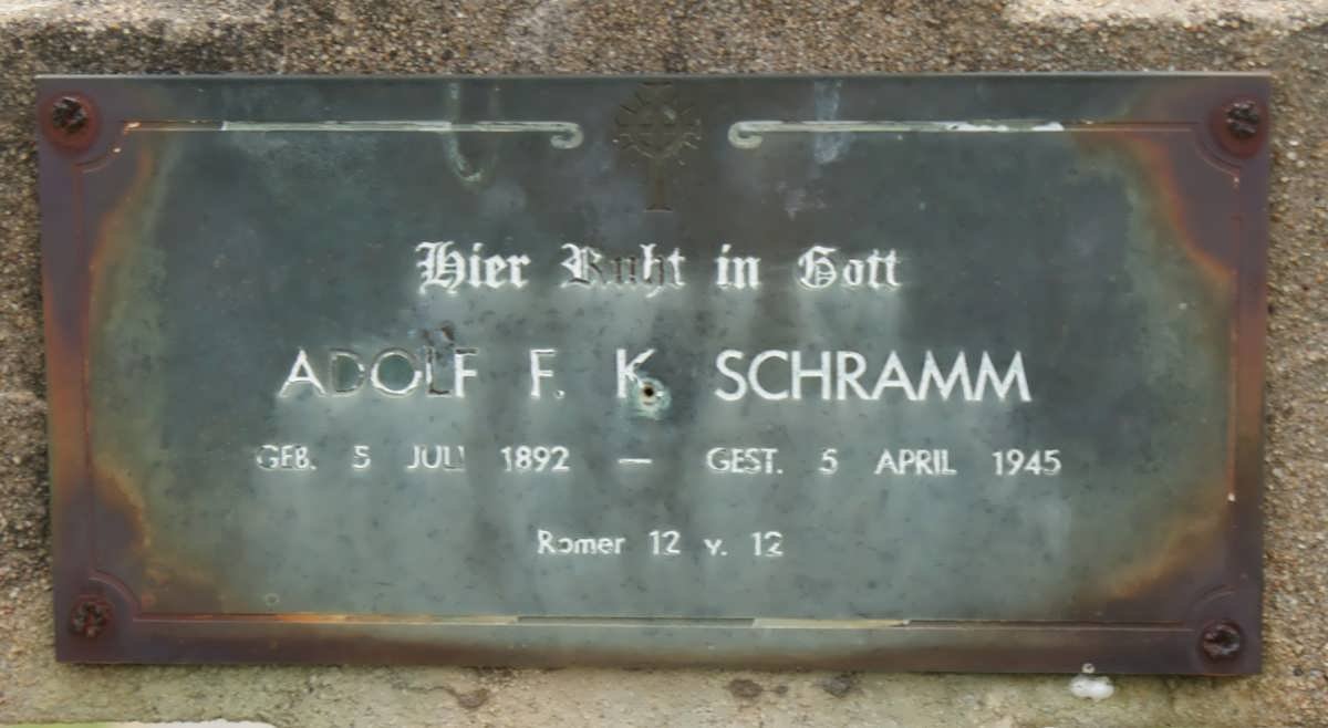 SCHRAMM Adolf F.K. 1892-1945