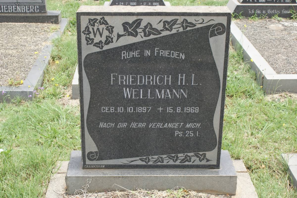 WELLMANN Friedrich H.L. 1897-1968