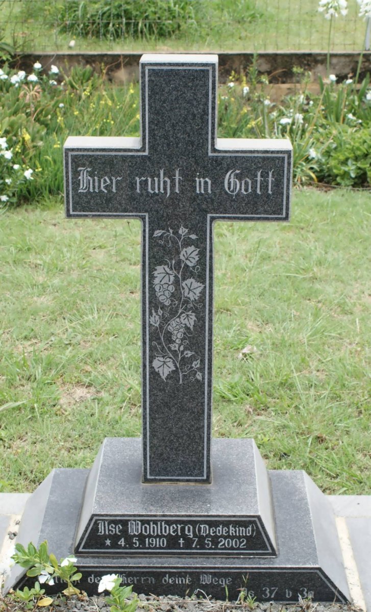 WOHLBERG Ilse nee DEDEKIND 1910-2002