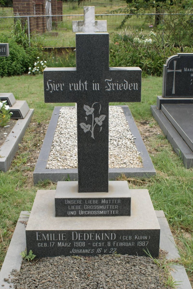 DEDEKIND Emilie nee KUHN 1908-1987