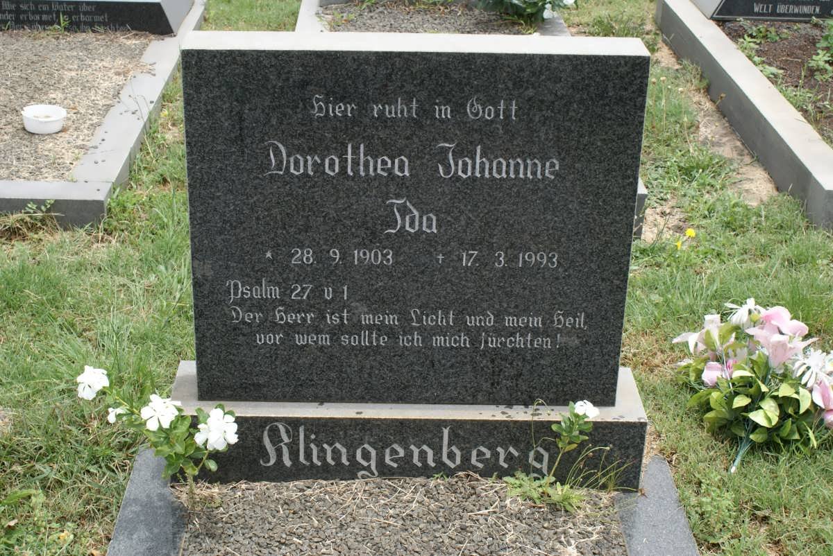 KLINGENBERG Dorothea Johanne Ida 1903-1993