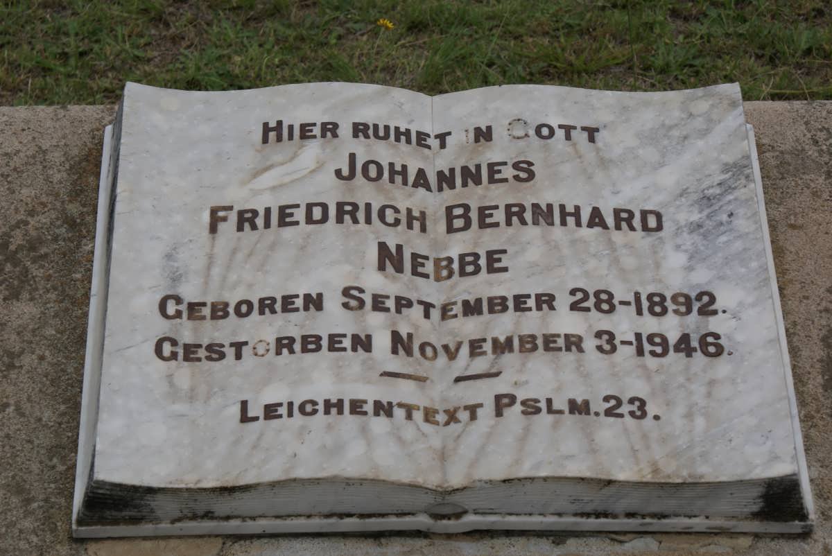 NEBBE Johannes Friedrich Bernhard 1892-1946