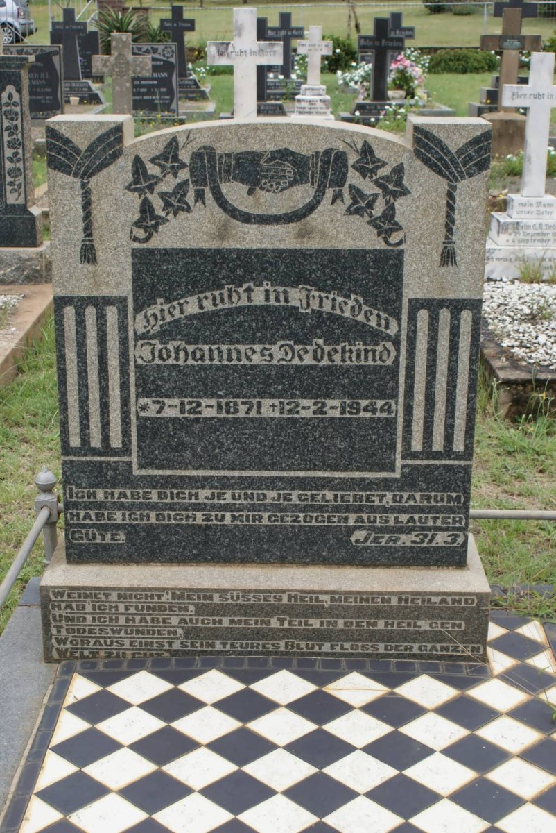 DEDEKIND Johannes 1871-1944