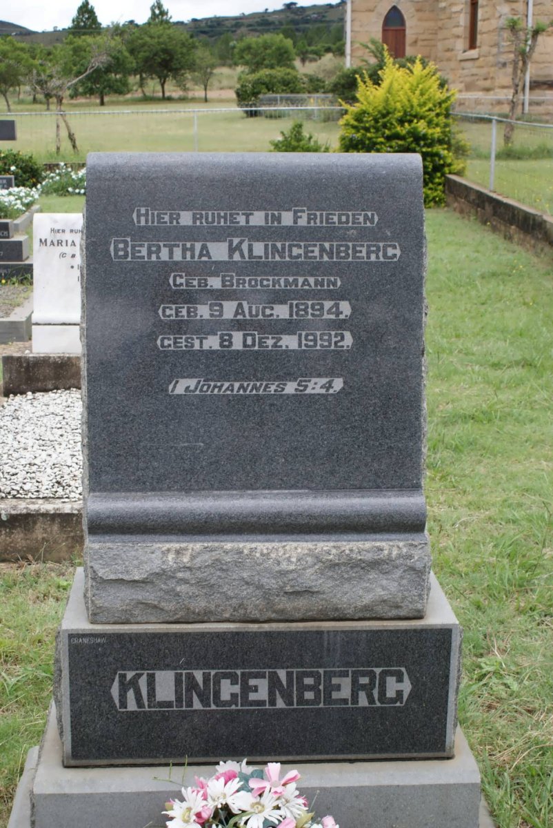 KLINGENBERG Bertha nee BROCKMANN 1894-1992