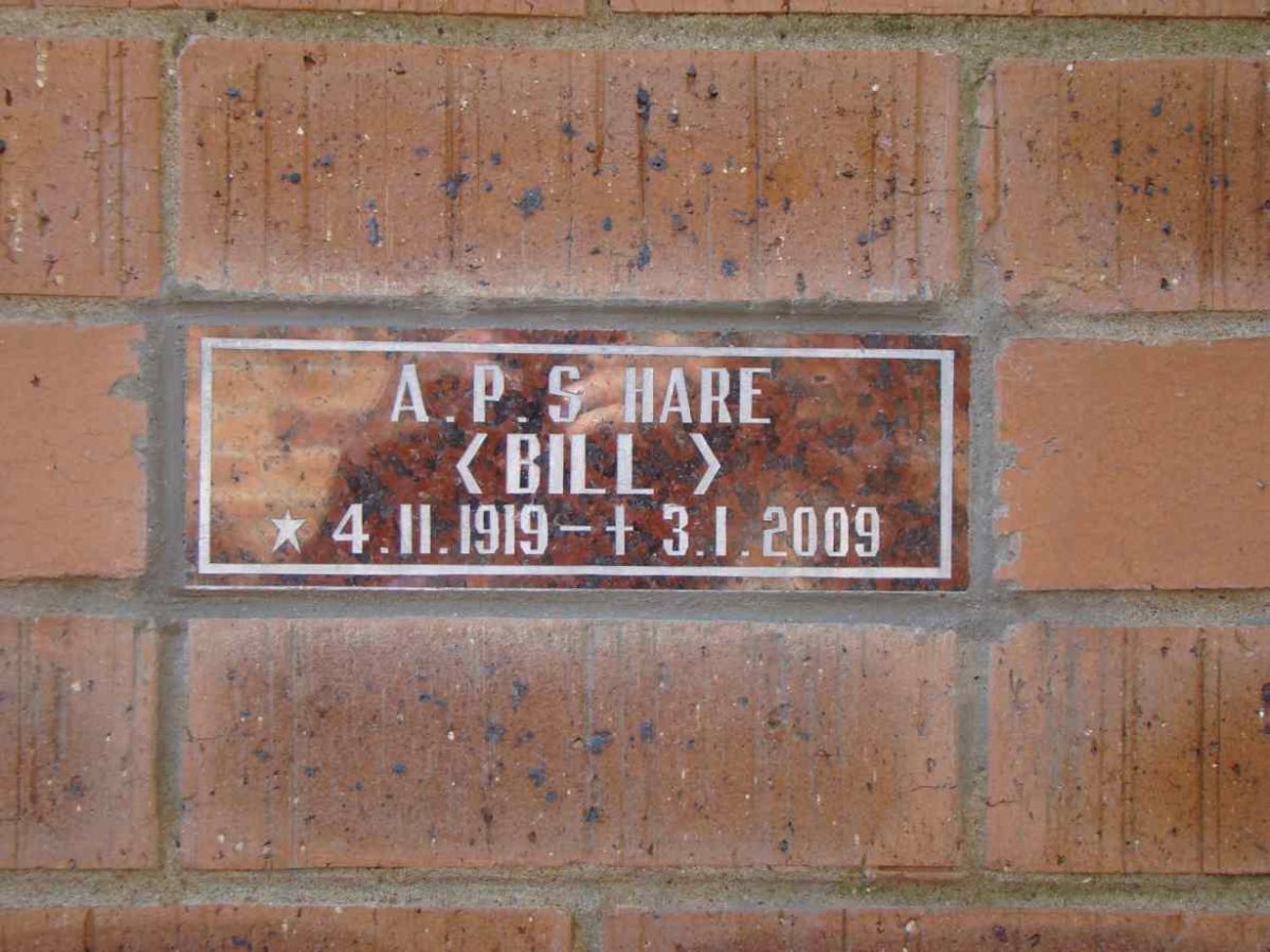 HARE A.P.S. 1919-2009
