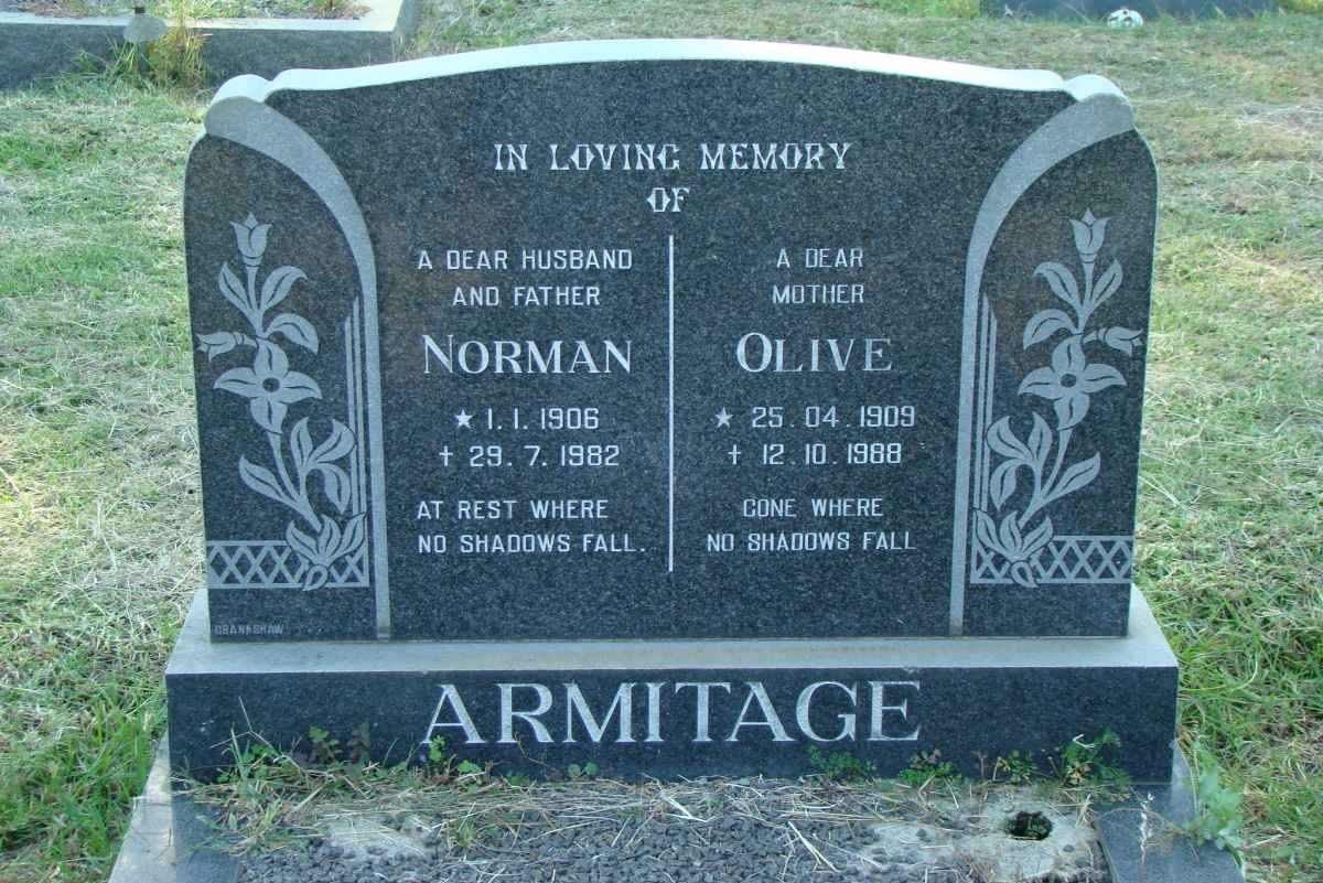ARMITAGE Norman 1906-1982 &amp; Olive 1909-1988