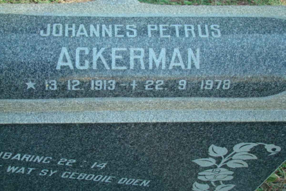ACKERMAN Johannes Petrus 1913-1978