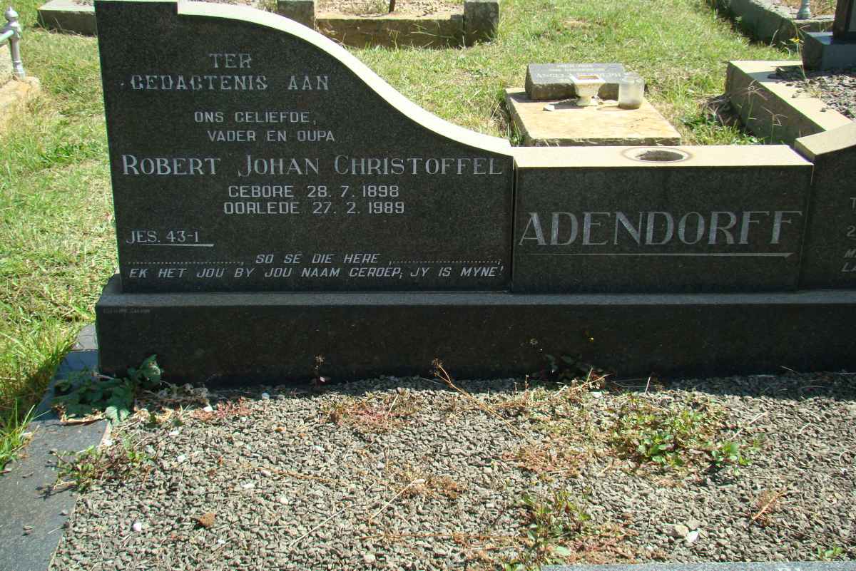ADENDORFF Robert Johan Christoffel 1898-1989