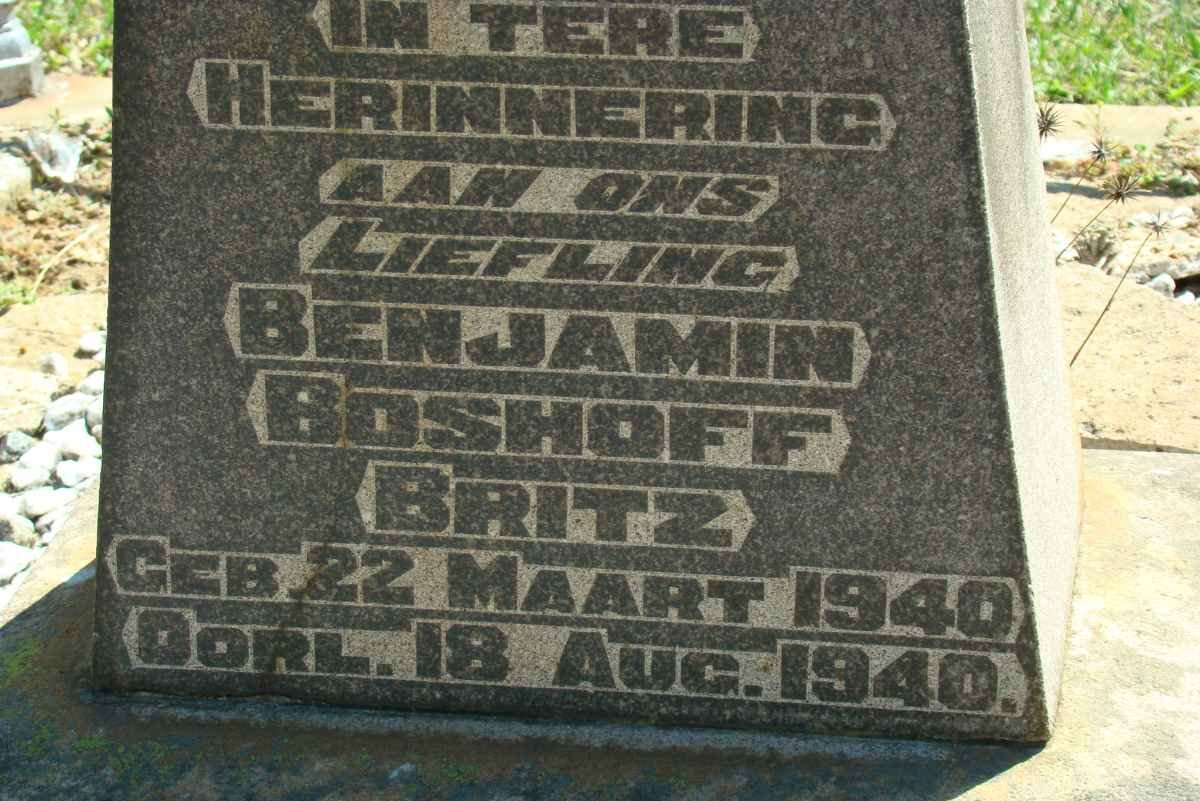 BRITZ Benjamin Boshoff 1940-1940