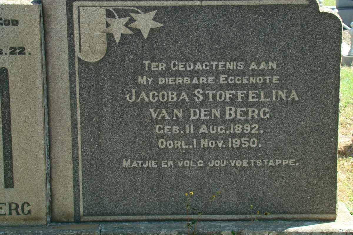 BERG Jacoba Stoffelina, van den 1892-1950