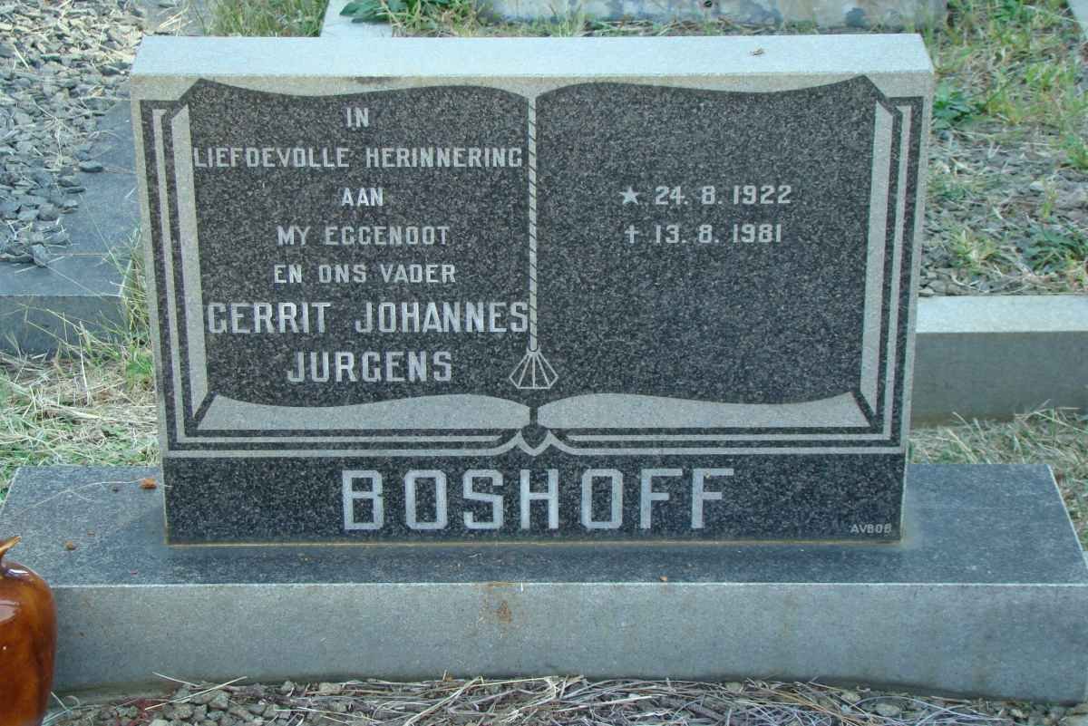BOSHOFF Gerrit Johannes Jurgens 1922-1981