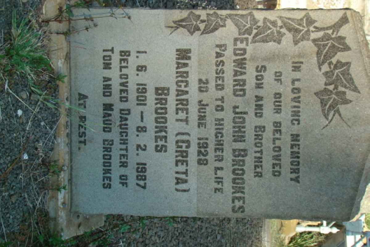 BROOKES Edward John -1928 :: BROOKES Margaret 1901-1987