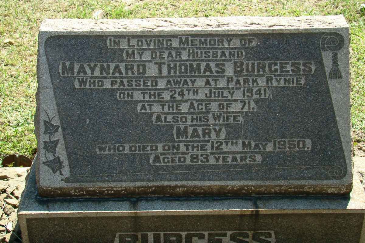 BURGESS Maynard Thomas -1941 &amp; Mary -1950