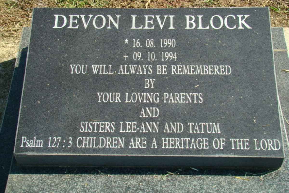 BLOCK Devon Levi 1990-1994