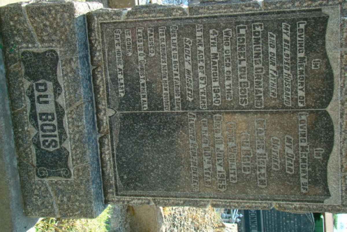 BOIS Edmund Ormand Lionel, du -1940 &amp; Marie Helen WOHLITZ -1965