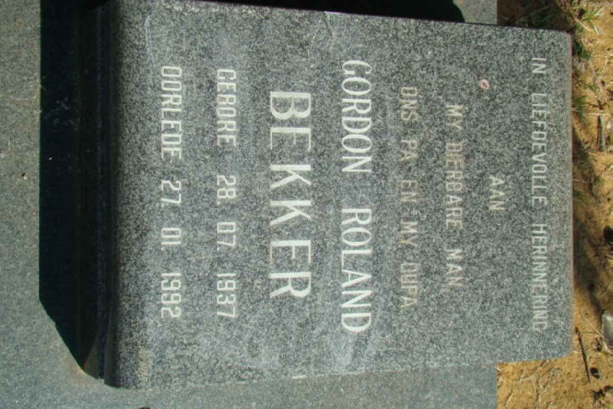 BEKKER Gordon Roland 1937-1992
