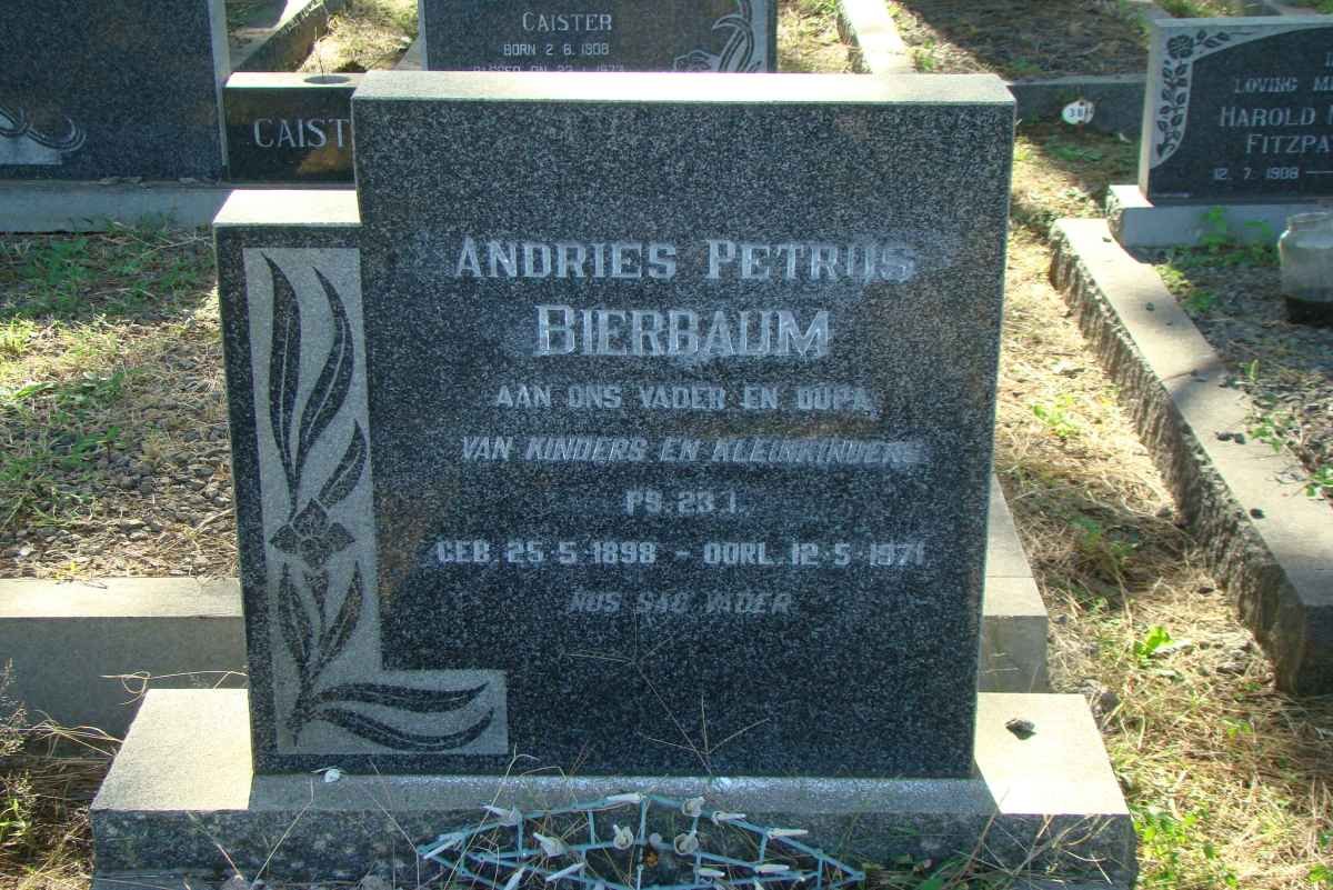 BIERBAUM Andries Petrus 1898-1971
