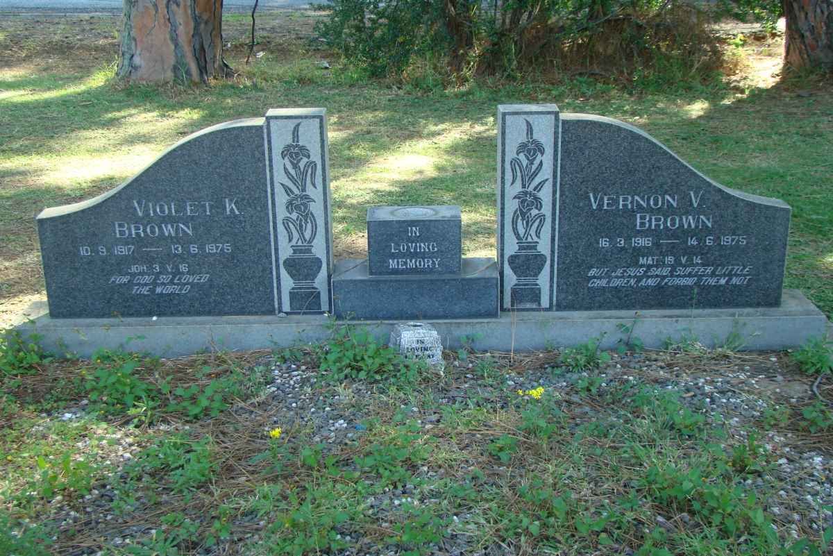 BROWN Vernon V. 1916-1975 &amp; Violet K. 1917-1975